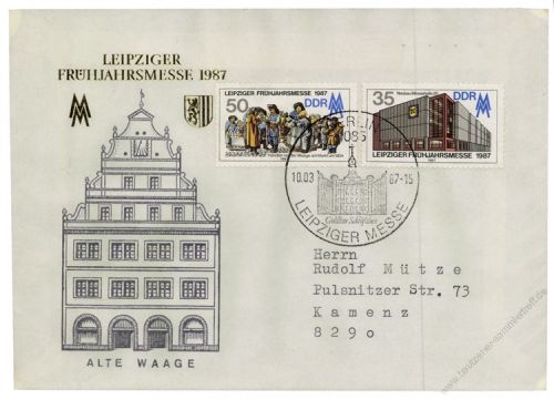 DDR 1987 FDC Mi-Nr. 3080-3081 SSt. Leipziger Frhjahrsmesse