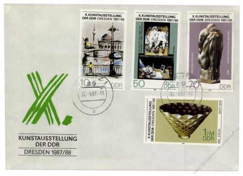 DDR 1987 FDC Mi-Nr. 3124-3127 ESt. Kunstausstellung der DDR