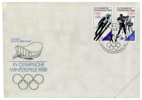 DDR 1988 FDC Mi-Nr. 3140-3143 SSt. Olympische Winterspiele