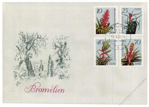 DDR 1988 FDC Mi-Nr. 3149-3152 ESt. Bromelien