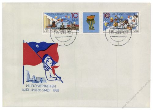 DDR 1988 FDC Mi-Nr. 3181-3182 (ZD) ESt. Pioniertreffen