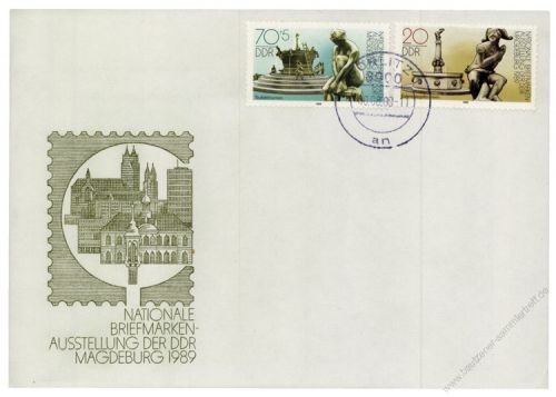 DDR 1989 FDC Mi-Nr. 3265-3266 ESt. Nationale Briefmarkenausstellung