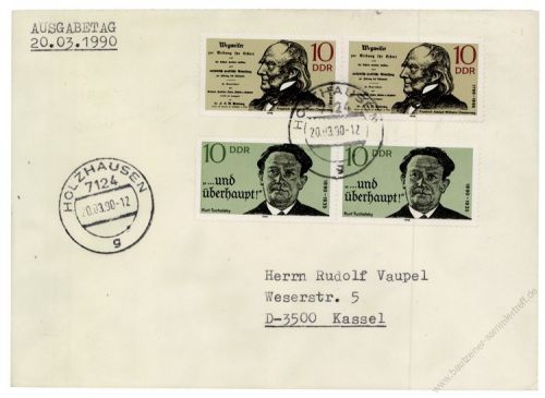 DDR 1990 FDC Mi-Nr. 3320-3321 waag. Paar ESt. Bedeutende Persnlichkeiten