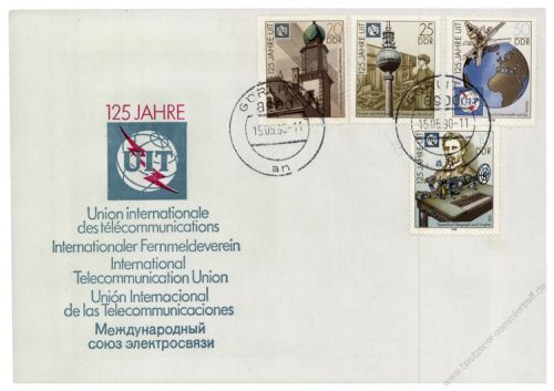 DDR 1990 FDC Mi-Nr. 3332-3335 ESt. 125 Jahre Internationale Fernmeldeunion