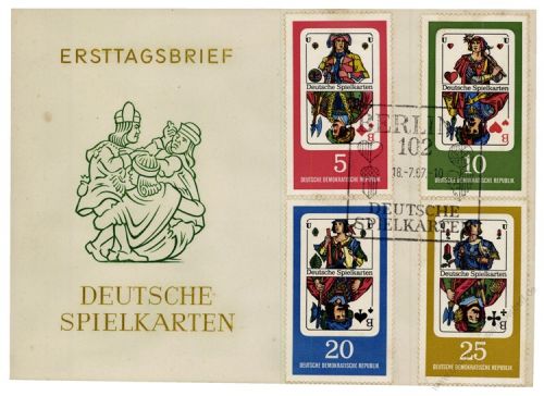 DDR 1967 FDC Mi-Nr. 1298-1301 SSt. Deutsche Spielkarten