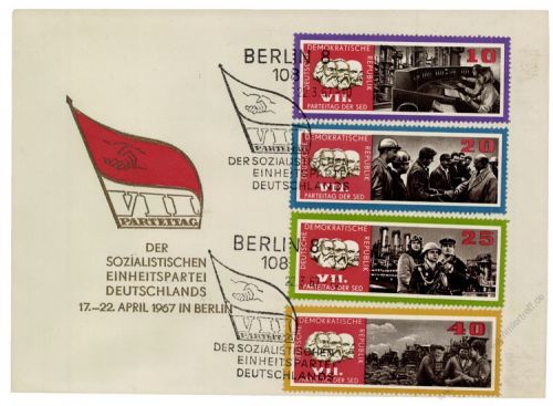 DDR 1967 FDC Mi-Nr. 1258-1261 SSt. Parteitag der Sozialistischen Einheitspartei Deutschlands