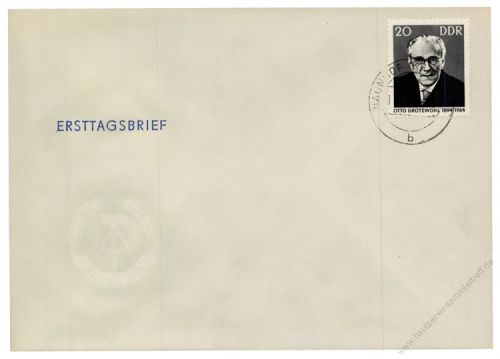 DDR 1965 FDC Mi-Nr. 1153 ESt. 1. Todestag von Otto Grotewohl