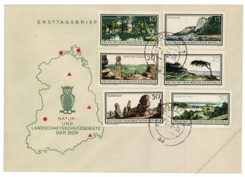 DDR 1966 FDC Mi-Nr. 1179-1184 ESt. Natur- und Landschaftsschutzgebiete