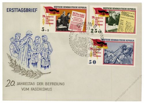 DDR 1965 FDC Mi-Nr. 1102-1110 SSt. 20. Jahrestag der Befreiung vom Faschismus