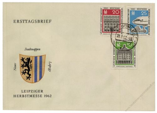DDR 1962 FDC Mi-Nr. 913-915 ESt. Leipziger Herbstmesse