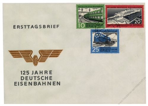 DDR 1960 FDC Mi-Nr. 804-806 ESt. 125 Jahre Deutsche Eisenbahnen