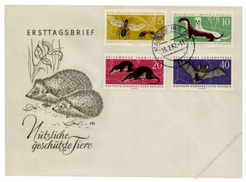 DDR 1962 FDC Mi-Nr. 869-872 ESt. Geschtzte Tiere