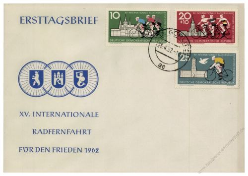 DDR 1962 FDC Mi-Nr. 886-888 ESt. Internationale Radfernfahrt fr den Frieden