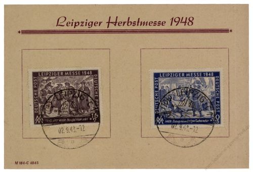 SBZ 1948 Mi-Nr. 198-199 SSt. Leipziger Herbstmesse
