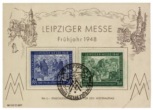 Gemeinschaftsausgaben 1948 FDC Mi-Nr. 967-968 SSt. Leipziger Frhjahrsmesse