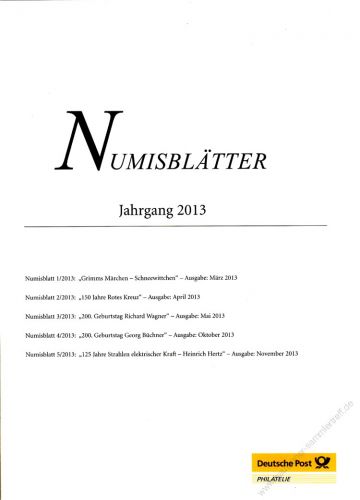 BRD 2013 Beschreibung fr Numisblatt 1/2013