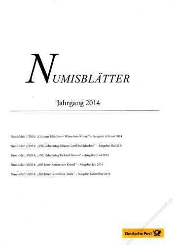 BRD 2014 Beschreibung fr Numisblatt 1/2014