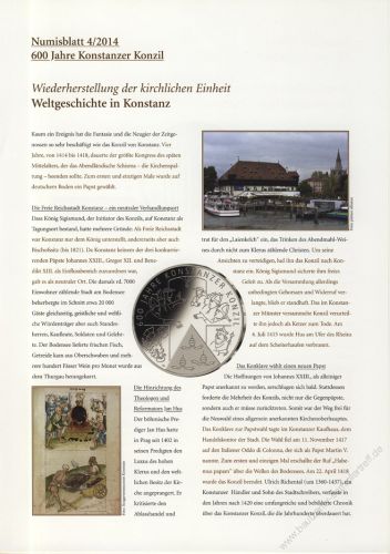 BRD 2014 Beschreibung fr Numisblatt 4/2014 und 5/2014