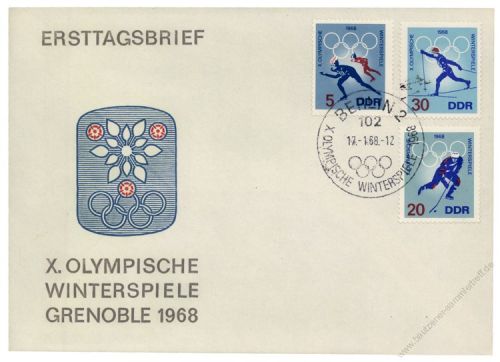 DDR 1968 FDC Mi-Nr. 1335-1340 SSt. Olympische Winterspiele