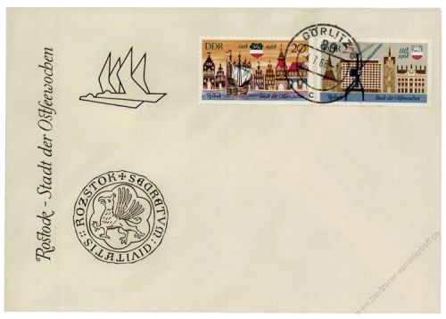 DDR 1968 FDC Mi-Nr. 1384-1385 ESt. 750 Jahre Rostock