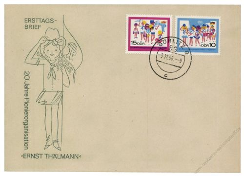 DDR 1968 FDC Mi-Nr. 1432-1433 ESt. 20 Jahre Pionierorganisation Ernst Thlmann