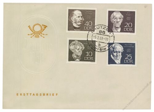 DDR 1969 FDC Mi-Nr. 1440-1443 ESt. Berhmte Persnlichkeiten