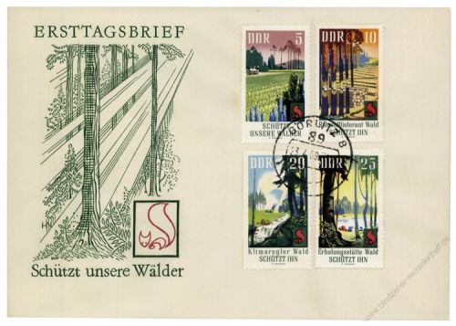 DDR 1969 FDC Mi-Nr. 1462-1465 ESt. Waldschutz