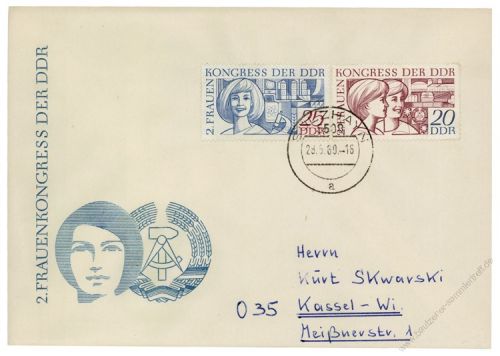 DDR 1969 FDC Mi-Nr. 1474-1475 ESt. Nationaler Frauenkongress