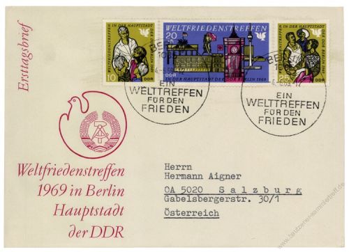 DDR 1969 FDC Mi-Nr. 1478-1480 (ZD) SSt. Weltfriedenstreffen