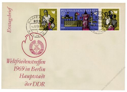 DDR 1969 FDC Mi-Nr. 1478-1480 (ZD) SSt. Weltfriedenstreffen