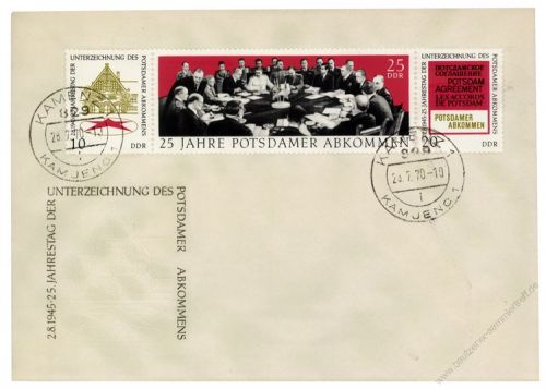DDR 1970 FDC Mi-Nr. 1598-1600 (ZD) ESt. 25. Jahrestag der Unterzeichnung des Potsdamer Abkommens