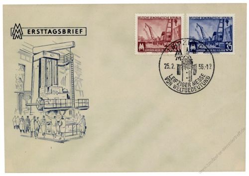 DDR 1956 FDC Mi-Nr. 518-519 SSt. Leipziger Frhjahrsmesse