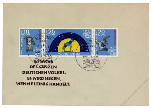 DDR 1971 FDC Mi-Nr. 1714-1716 (ZD) SSt. 125 Jahre Carl Zeiss Jena