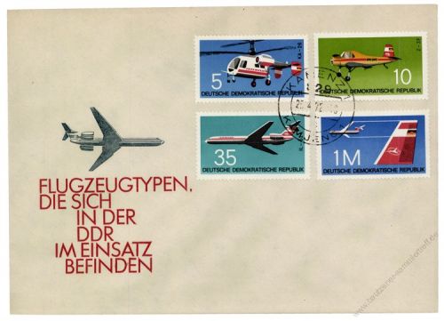 DDR 1972 FDC Mi-Nr. 1749-1752 ESt. Flugzeuge