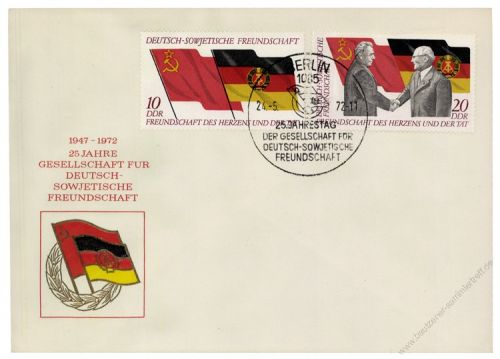 DDR 1972 FDC Mi-Nr. 1759-1760 SSt. 25 Jahre Gesellschaft fr Deutsch-Sowjetische Freundschaft