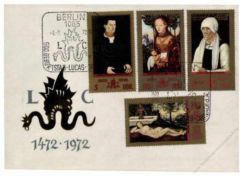 DDR 1972 FDC Mi-Nr. 1769-1772 SSt. 500. Geburtstag von Lucas Cranach d. .