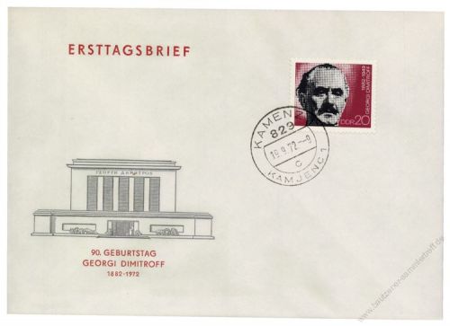 DDR 1972 FDC Mi-Nr. 1784 ESt. 90. Geburtstag von Georgi Dimitrow