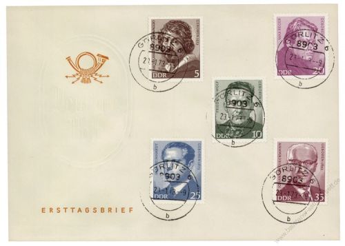 DDR 1973 FDC Mi-Nr. 1815-1819 ESt. Bedeutende Persnlichkeiten