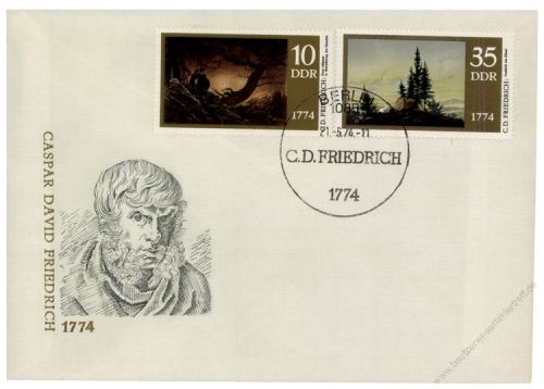 DDR 1974 FDC Mi-Nr. 1958-1961 SSt. 200. Geburtstag von Caspar David Friedrich