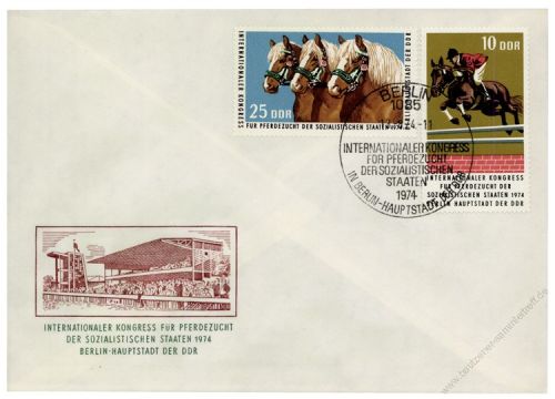 DDR 1974 FDC Mi-Nr. 1969-1972 SSt. Internationaler Kongress fr Pferdezucht der sozialistischen Staaten