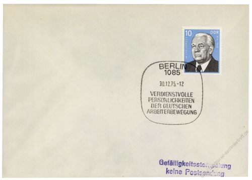 DDR 1975 FDC Mi-Nr. 2106 SSt. Persnlichkeiten der deutschen Arbeiterbewegung