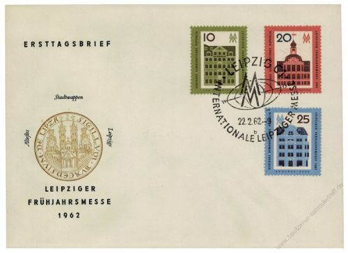 DDR 1962 FDC Mi-Nr. 873-875 SSt. Leipziger Frhjahrsmesse