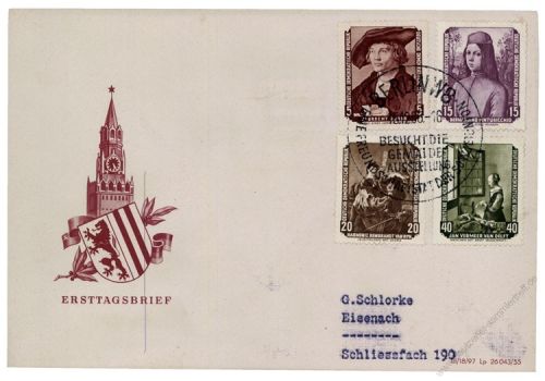 DDR 1955 FDC Mi-Nr. 504-509 SSt. Von der Sowjetunion zurckgefhrte Gemlde