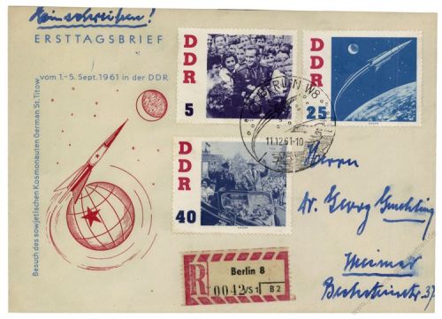 DDR 1961 FDC Mi-Nr. 863-868 SSt. Besuch des sowjetischen Kosmonauten German Titow