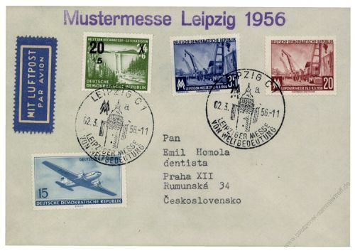DDR 1956 Mi-Nr. 449, 512, 518-519 SSt. Leipziger Frhjahrsmesse