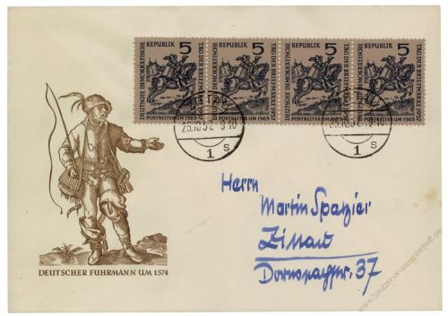 DDR 1957 FDC Mi-Nr. 600 mit PF I ESt. Tag der Briefmarke