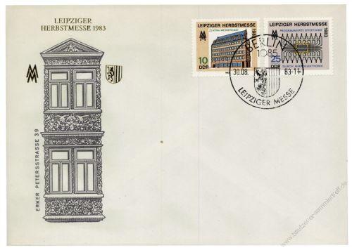 DDR 1983 FDC Mi-Nr. 2822-2823 - Mi-Nr. 2822 mit PF I - SSt. Leipziger Herbstmesse