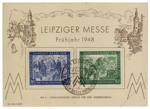 Gemeinschaftsausgaben 1948 FDC Mi-Nr. 967-968 SSt. Leipziger Frhjahrsmesse