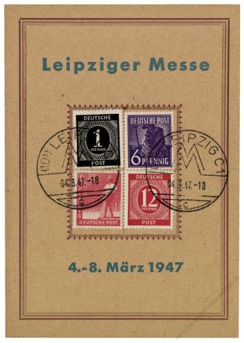 Gemeinschaftsausgaben 1947 Mi-Nr. 911, 919, 944, 945 SSt. Leipziger Frhjahrsmesse