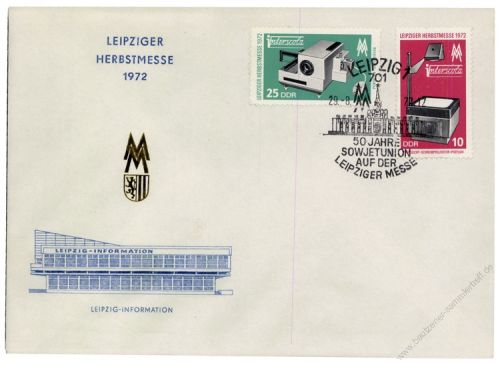 DDR 1972 FDC Mi-Nr. 1782-1783 SSt. Leipziger Herbstmesse - 3 verschiedene Sonerstempel